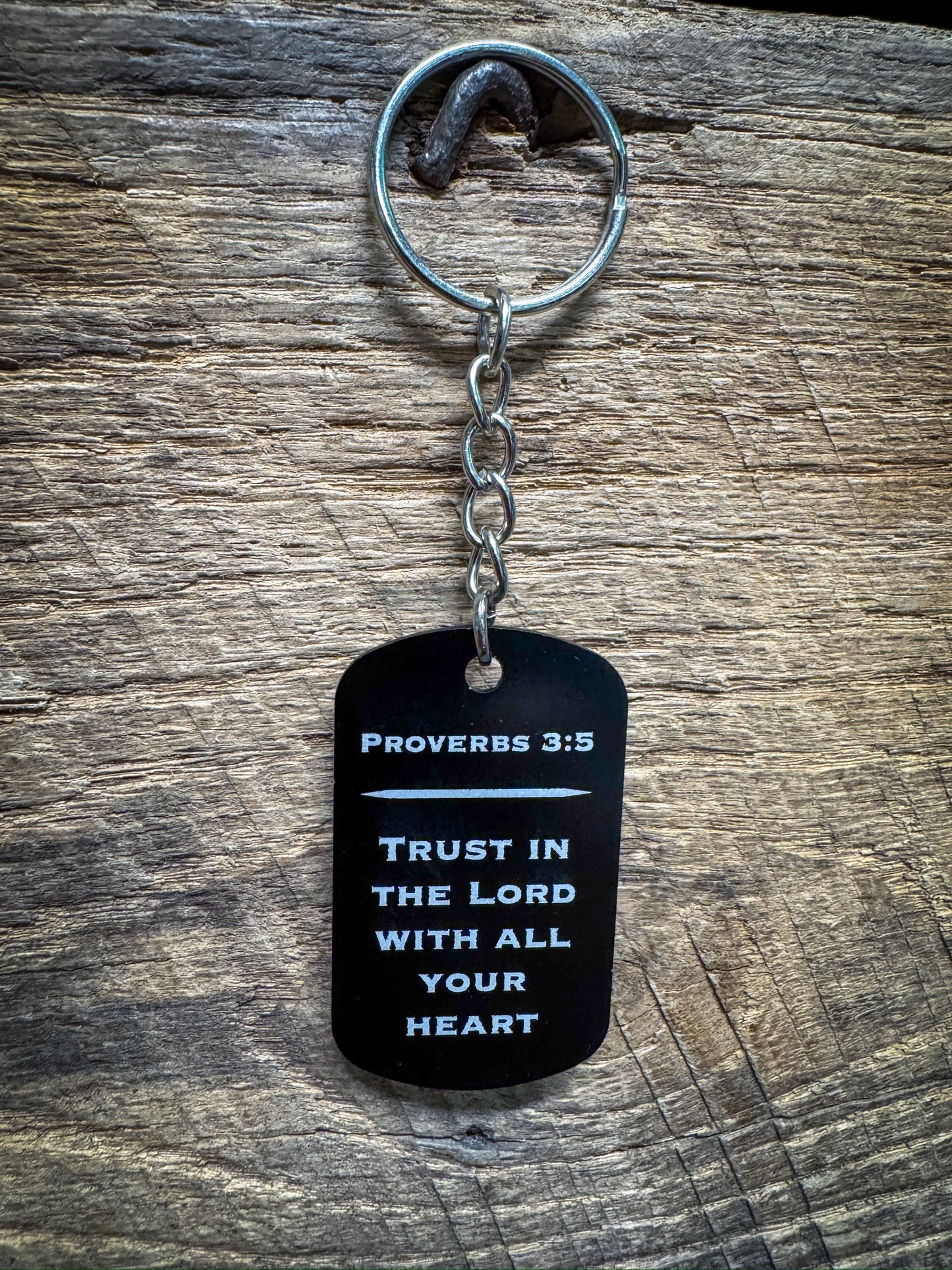 Driven by Faith Dog Tag Keychain – Everyday Armor Edition