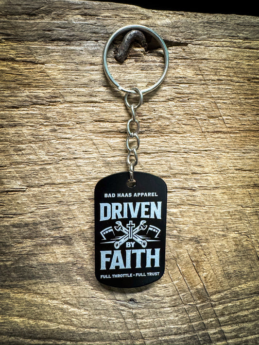 Driven by Faith Dog Tag Keychain – Everyday Armor Edition